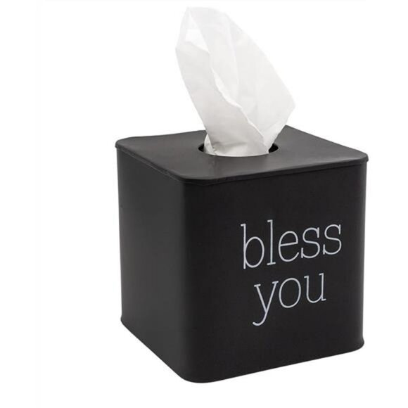 Black metal square tissue box cover cube tissue holder for bathroom bedroom offi - Picture 8 of 8